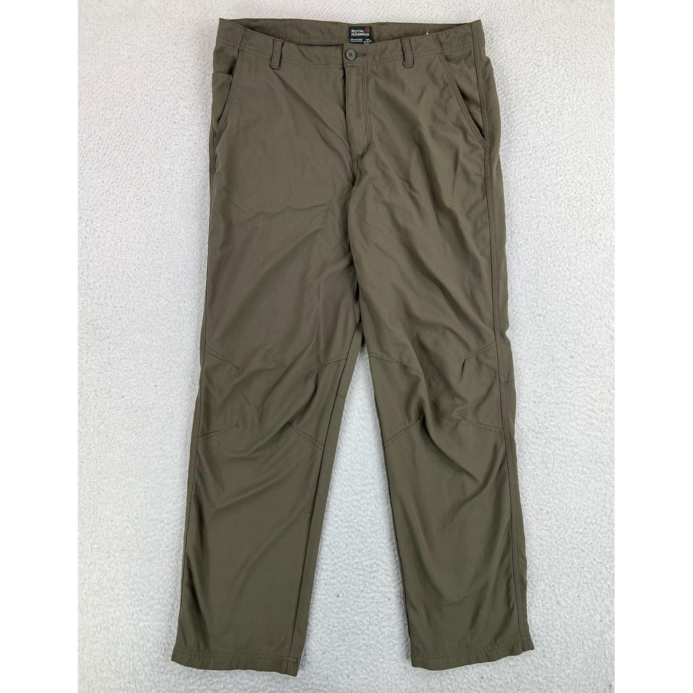 Royal Robbins Pants Mens 34x32 Green Nylon Hiking Khakis Lightweight Outdoor